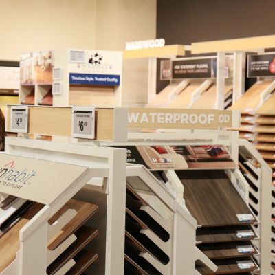 waterproof luxury vinyl flooring display at our Okemos, MI, showroom