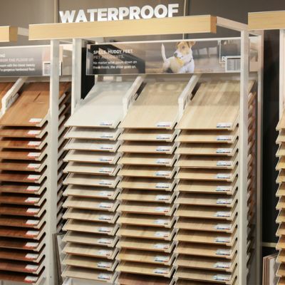 waterproof LVP display at Carpet Studio Flooring America