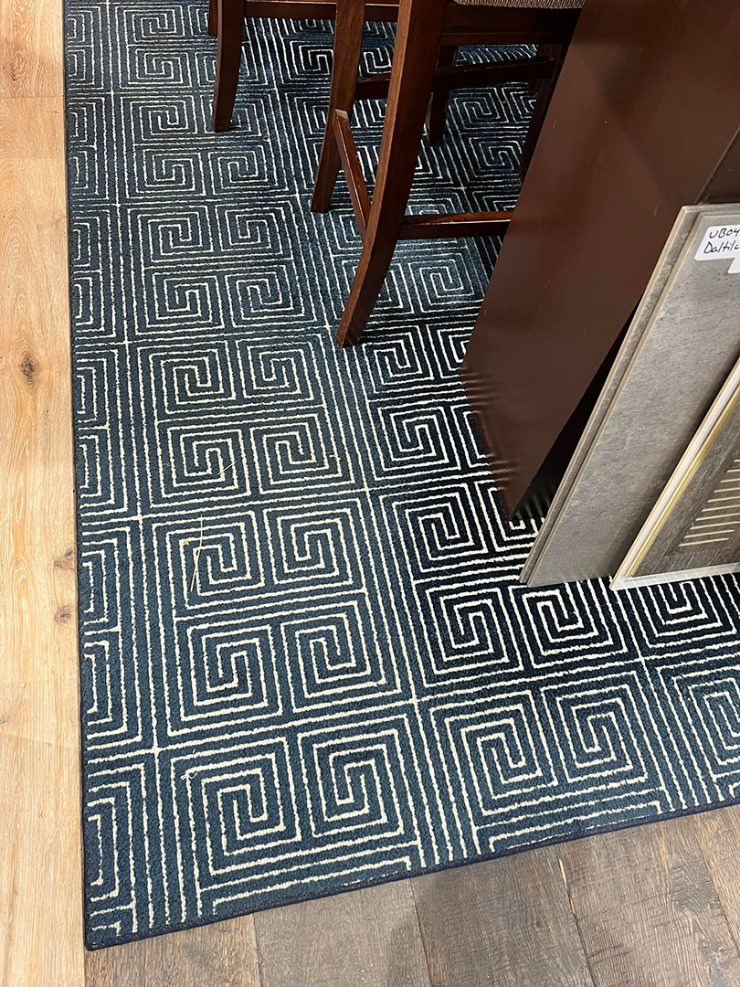 Geometric pattern carpeting closeup 